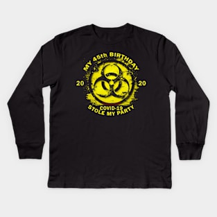 45th Birthday Quarantine Kids Long Sleeve T-Shirt